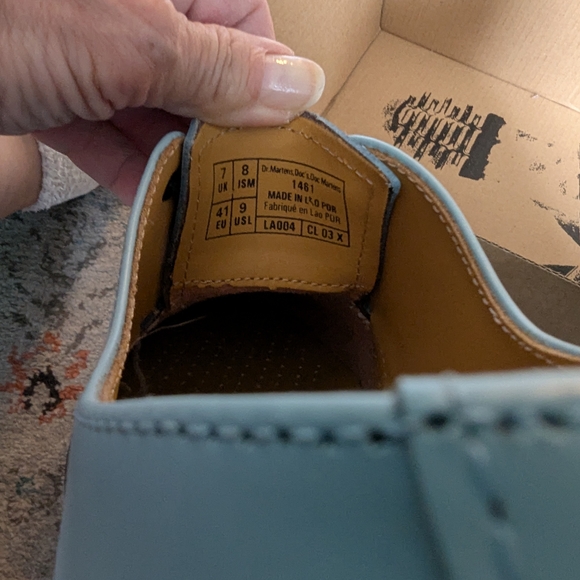 Men's Blue Leather Shoes - Picture 5 of 5